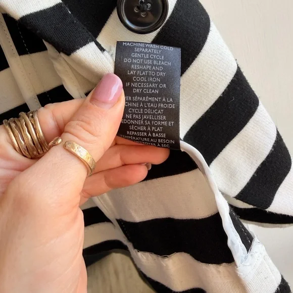 Sandro Black and White Striped Blazer - Picture 6 of 8